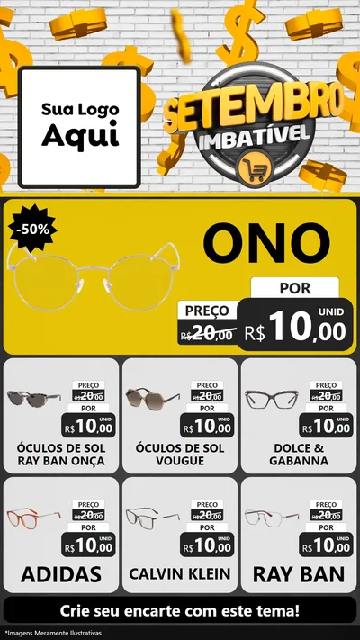 Modelo de Rede Social para Stories com o tema Setembro Imbatível para Óticas
