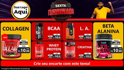 Modelo de TV para TV Horizontal com o tema Sexta Turbinada para Suplementos alimentares