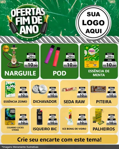 Modelo de Rede Social para Feed Instagram com o tema Ofertas Fim de Ano para Tabacaria
