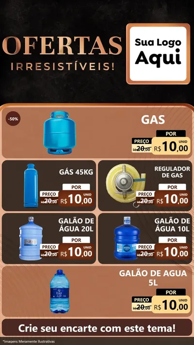 Modelo de TV para TV Vertical com o tema Ofertas Irresistíveis! para Água e gás