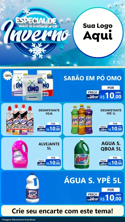 Modelo de TV para TV Vertical com o tema Especial de Inverno para Produtos de Limpeza
