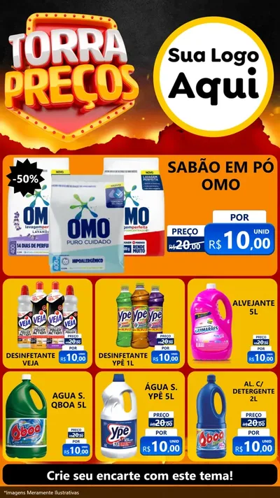 Modelo de Rede Social para Stories com o tema Torra Preços para Produtos de Limpeza