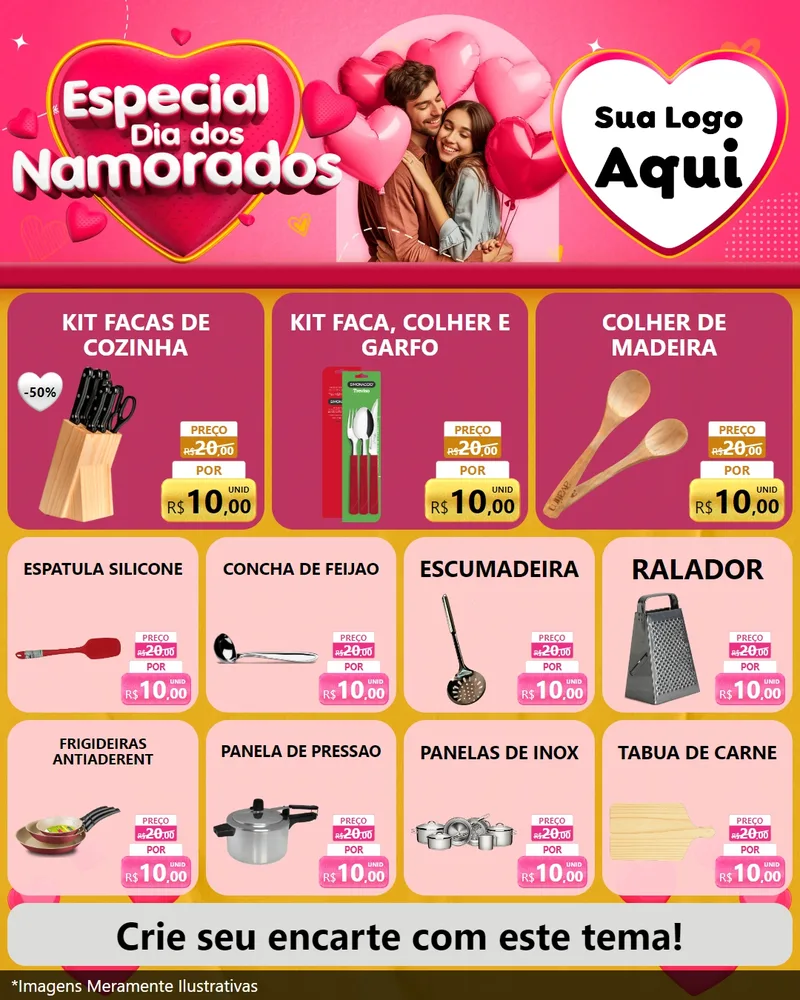 Modelo de Rede Social para Feed Instagram com o tema Especial Dia dos Namorados para Utilidades Domésticas