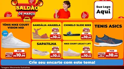 Modelo de TV para TV Horizontal com o tema Saldão de Março para Calçados