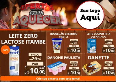 Modelo de Encarte para Encarte A4 Horizontal com o tema Ofertas Para Aquecer para Frios e Laticínios