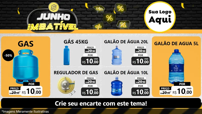 Modelo de TV para TV Horizontal com o tema Junho Imbatível para Água e gás