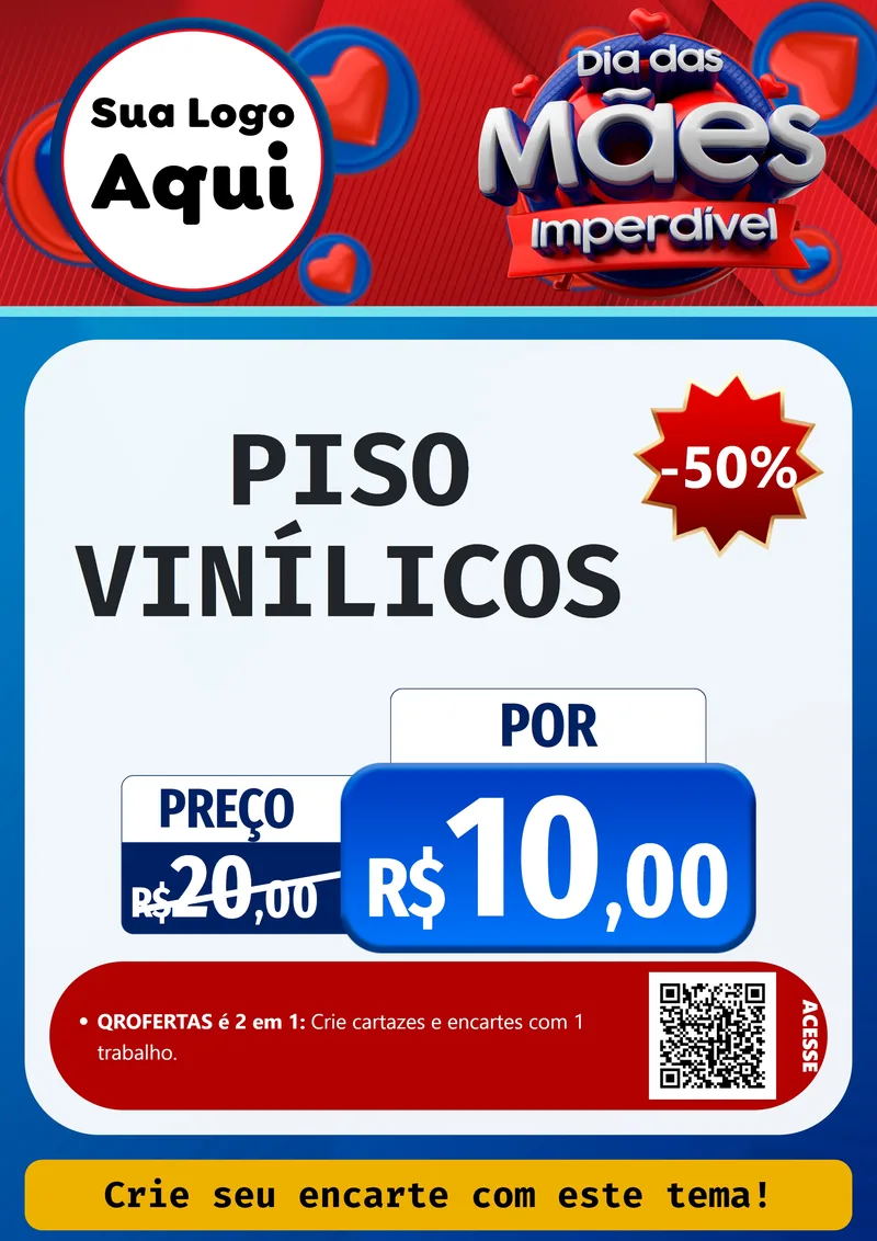 Modelo de Cartaz para Cartaz A4 Vertical com o tema Dia Das Mães Imperdível para Material para Construção