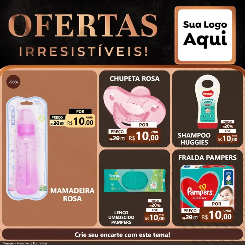 Modelo de Rede Social para Feed Facebook com o tema Ofertas Irresistíveis! para Bebês