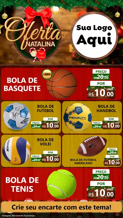 Modelo de TV para TV Vertical com o tema Ofertas Natalina para Artigos Esportivos
