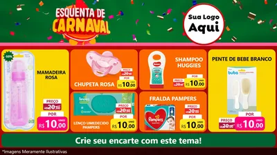 Modelo de TV para TV Horizontal com o tema Esquenta de Carnaval para Bebês