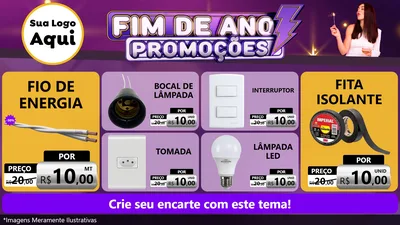 Modelo de TV para TV Horizontal com o tema Fim de Ano Promoções para Materiais Elétricos