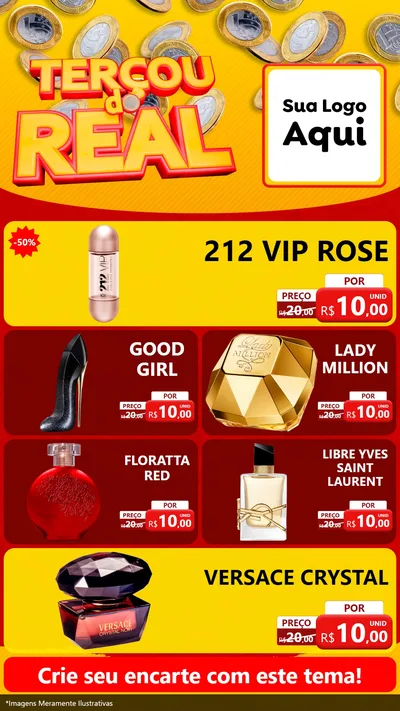 Modelo de TV para TV Vertical com o tema Terçou do Real para Perfumes