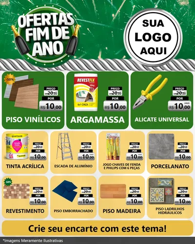 Modelo de Rede Social para Feed Instagram com o tema Ofertas Fim de Ano para Material para Construção