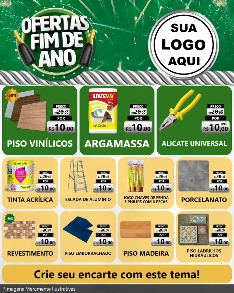 Modelo de Rede Social para Feed Instagram com o tema Ofertas Fim de Ano para Material para Construção