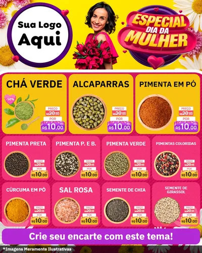 Modelo de Rede Social para Feed Instagram com o tema Especial Dia da Mulher para Produtos Naturais