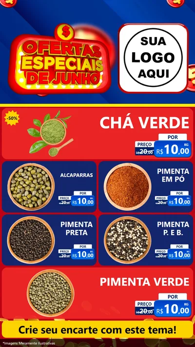 Modelo de TV para TV Vertical com o tema Ofertas Especiais de Junho para Produtos Naturais