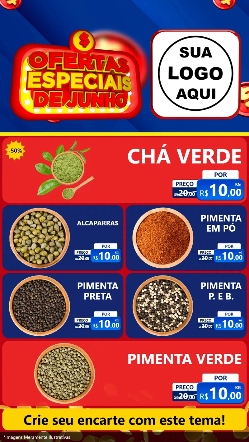 Modelo de TV para TV Vertical com o tema Ofertas Especiais de Junho para Produtos Naturais