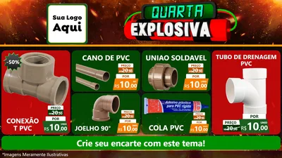 Modelo de TV para TV Horizontal com o tema Quarta Explosiva para Tubos e conexões
