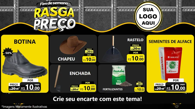 Modelo de TV para TV Horizontal com o tema Fim de Semana Rasga Preço para Agropecuária