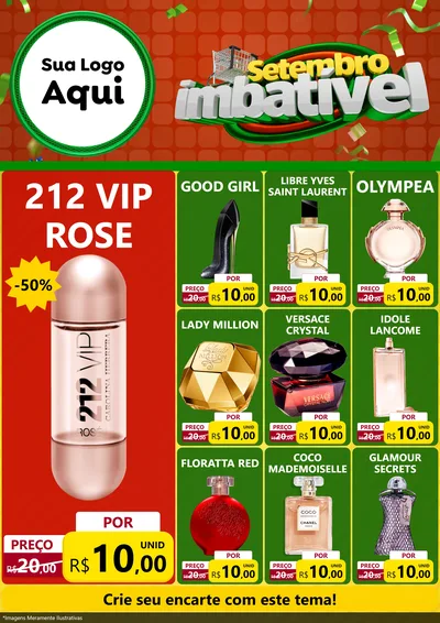 Modelo de Encarte para Encarte A4 Vertical com o tema Setembro Imbatível para Perfumes