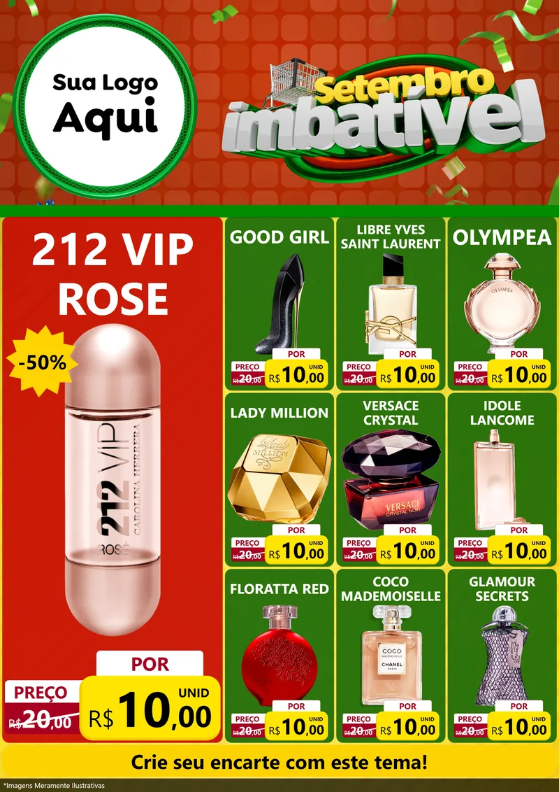 Modelo de Encarte para Encarte A4 Vertical com o tema Setembro Imbatível para Perfumes