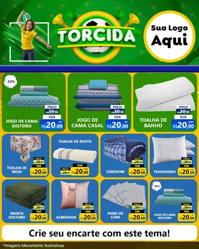 Modelo de Rede Social para Feed Instagram com o tema Torcida para Cama, Mesa e Banho