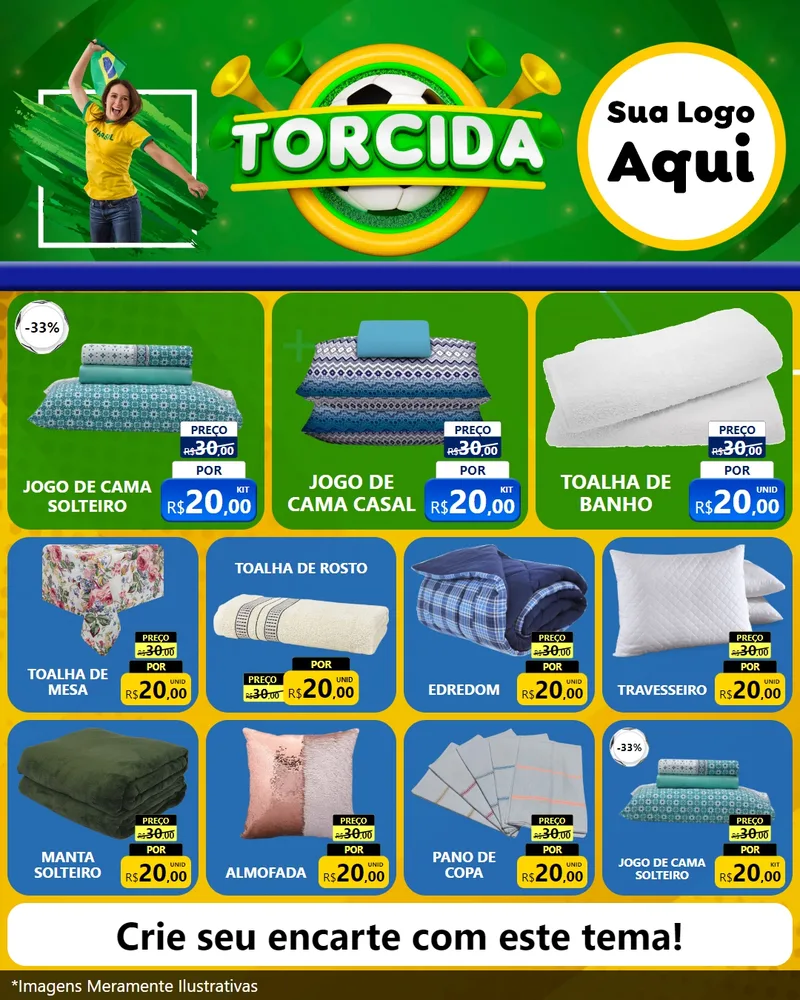 Modelo de Rede Social para Feed Instagram com o tema Torcida para Cama, Mesa e Banho