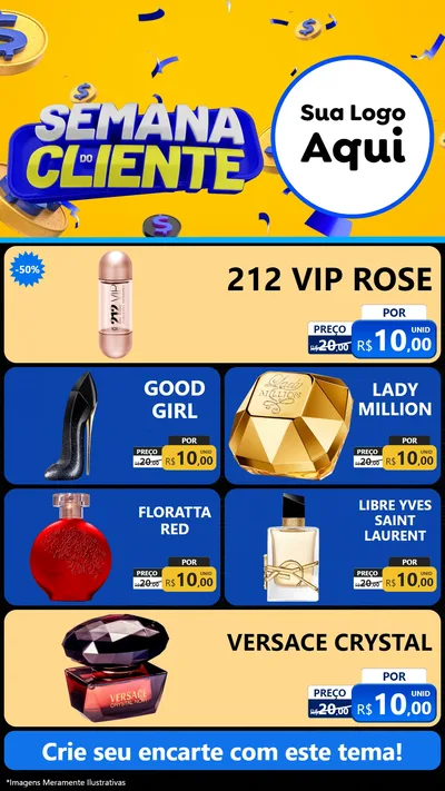 Modelo de TV para TV Vertical com o tema Semana do Cliente para Perfumes