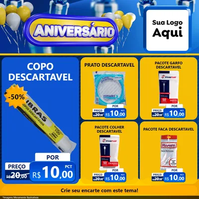 Modelo de Rede Social para Feed Facebook com o tema Aniversário para Embalagens