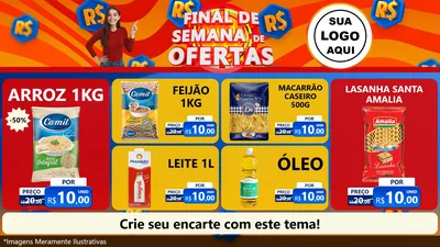 Modelo de TV para TV Horizontal com o tema Final de Semana de Ofertas para Supermercado