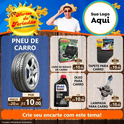 Modelo de Rede Social para Feed Facebook com o tema Ofertas do Feriadão para Auto peças