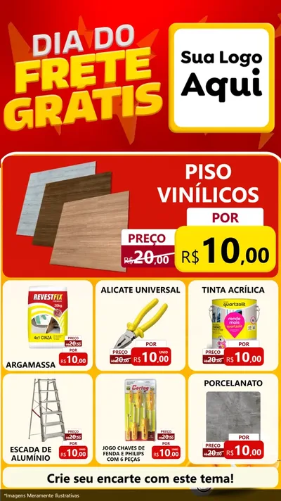 Modelo de Rede Social para Stories com o tema Dia do Frete Grátis para Material para Construção