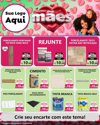 Modelo de Rede Social para Feed Instagram com o tema Dia das Mães para Pisos e revestimentos