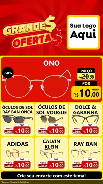 Modelo de Rede Social para Stories com o tema Grandes Ofertas para Óticas