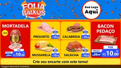 Modelo de TV para TV Horizontal com o tema Folia de Preços Baixos para Frios e Laticínios