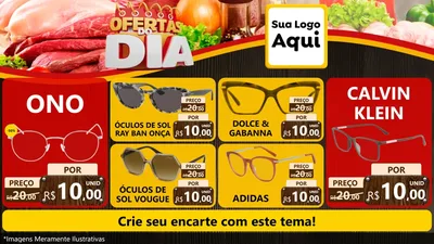Modelo de TV para TV Horizontal com o tema Ofertas do Dia para Óticas