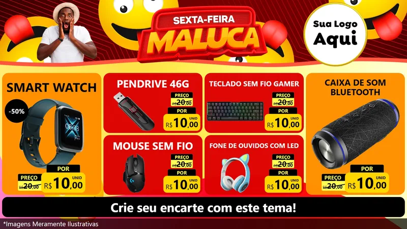 Modelo de TV para TV Horizontal com o tema Sexta-feira Maluca para Informática