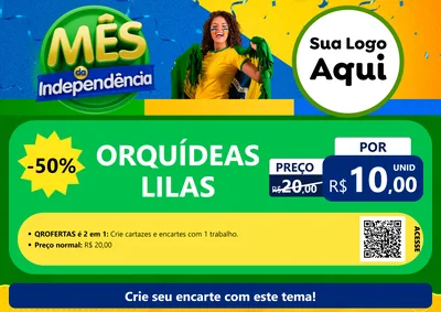 Modelo de Cartaz para Cartaz A4 Horizontal com o tema Mês da Independência para Floricultura e jardim