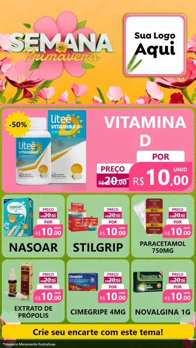 Modelo de Rede Social para Stories com o tema Semana da Primavera para Farmácia