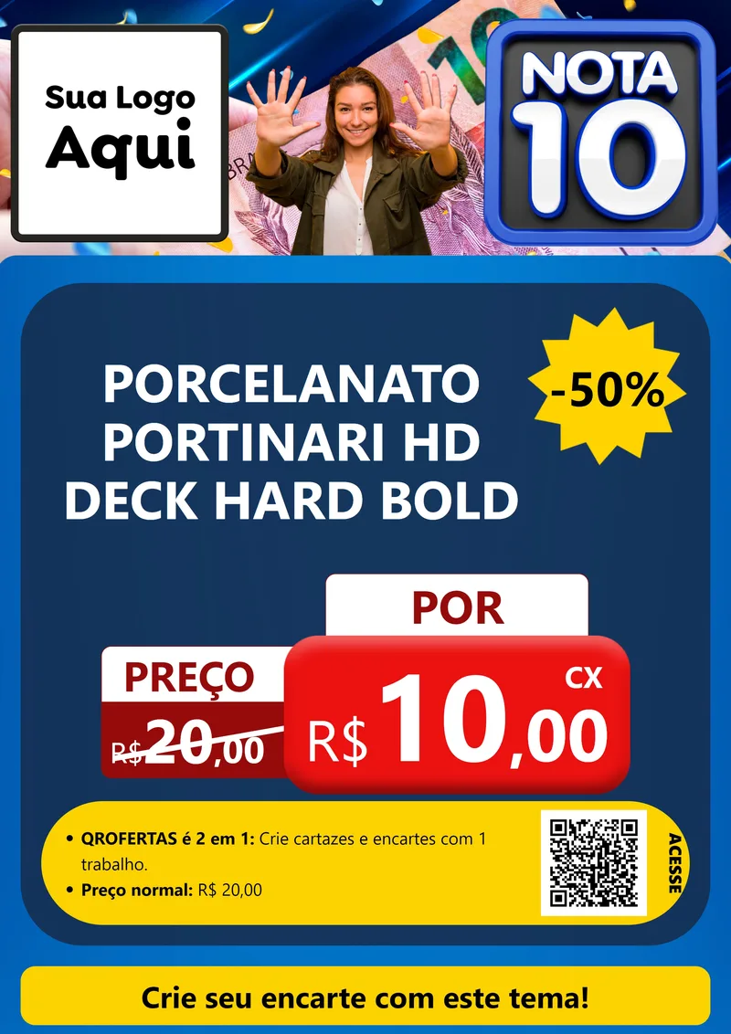 Modelo de Cartaz para Cartaz A4 Vertical com o tema Nota 10 para Pisos e revestimentos