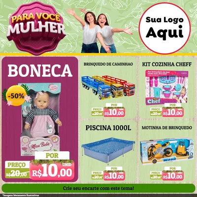 Modelo de Rede Social para Feed Facebook com o tema Para Você Mulher para Brinquedos