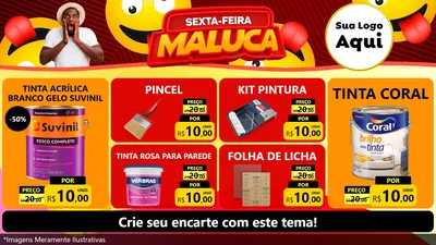 Modelo de TV para TV Horizontal com o tema Sexta-feira Maluca para Tintas e Ferramentas