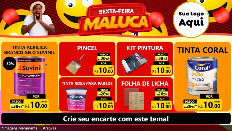 Modelo de TV para TV Horizontal com o tema Sexta-feira Maluca para Tintas e Ferramentas