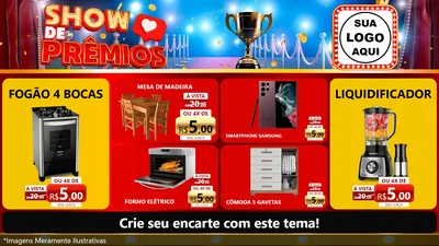 Modelo de TV para TV Horizontal com o tema Show de Prêmios para Móveis e Eletro
