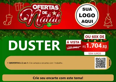 Modelo de Cartaz para Cartaz A4 Horizontal com o tema Ofertas de Natal para Concessionaria de Carros