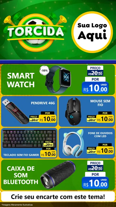 Modelo de TV para TV Vertical com o tema Torcida para Informática