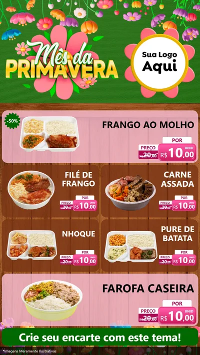 Modelo de TV para TV Vertical com o tema Mês da Primavera para Restaurante
