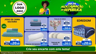 Modelo de TV para TV Horizontal com o tema Dia Da Proclamação Da República para Cama, Mesa e Banho