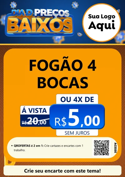 Modelo de Cartaz para Cartaz A4 Vertical com o tema Dia D Preço Baixo para Móveis e Eletro