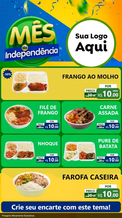 Modelo de TV para TV Vertical com o tema Mês da Independência para Restaurante